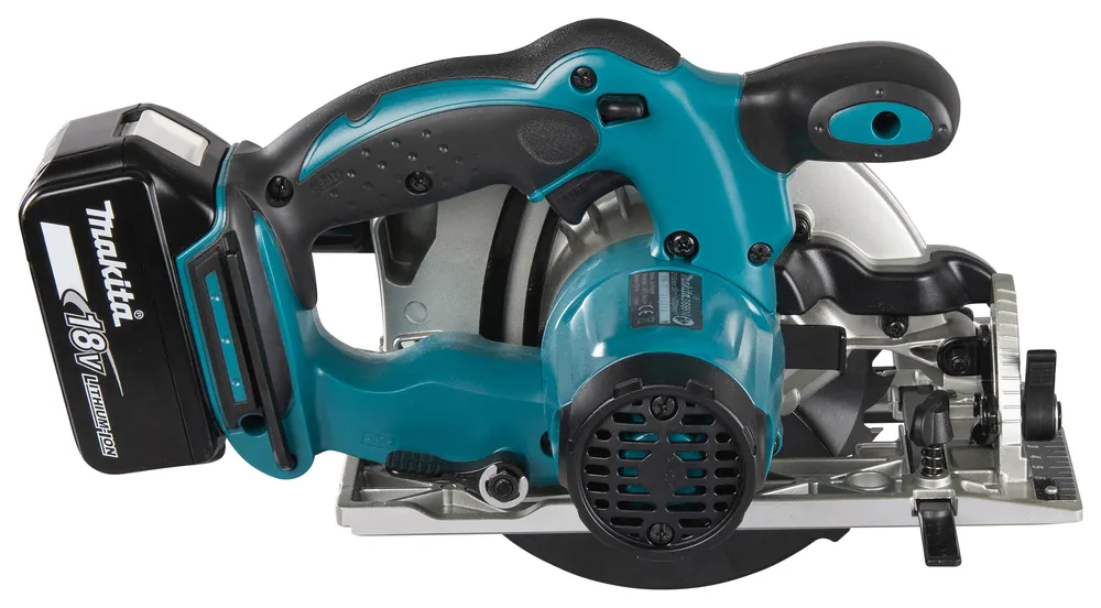 Pildil on Makita akuketassaag DSS610Z, ilma aku ja laadijata, nähtav on sae korpus koos ketta ja juhtelementidega, samuti...