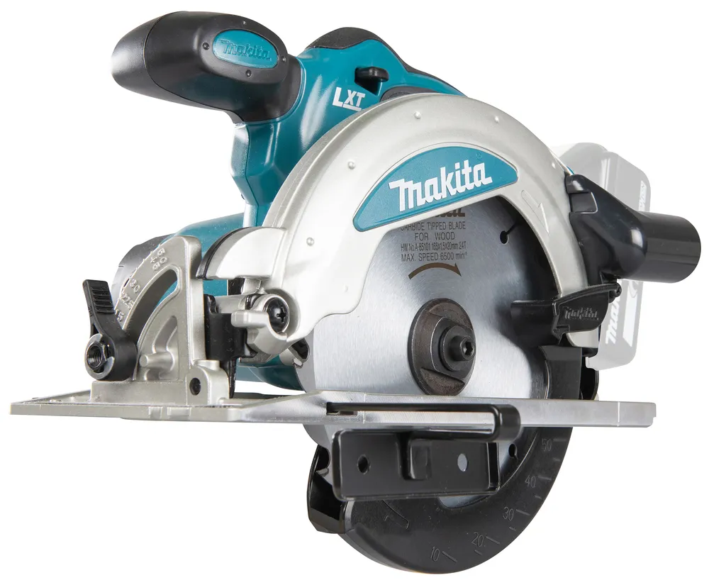 Pildil on Makita akuketassaag DSS610Z, mis on ilma aku ja laadijata ning millega saab saagida puitu.