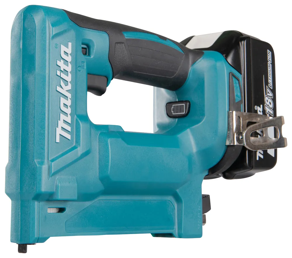 Pildil on Makita akuklambrilööja DST112Z, ilma aku ja laadijata, mis on näidatud eraldatuna taustast.