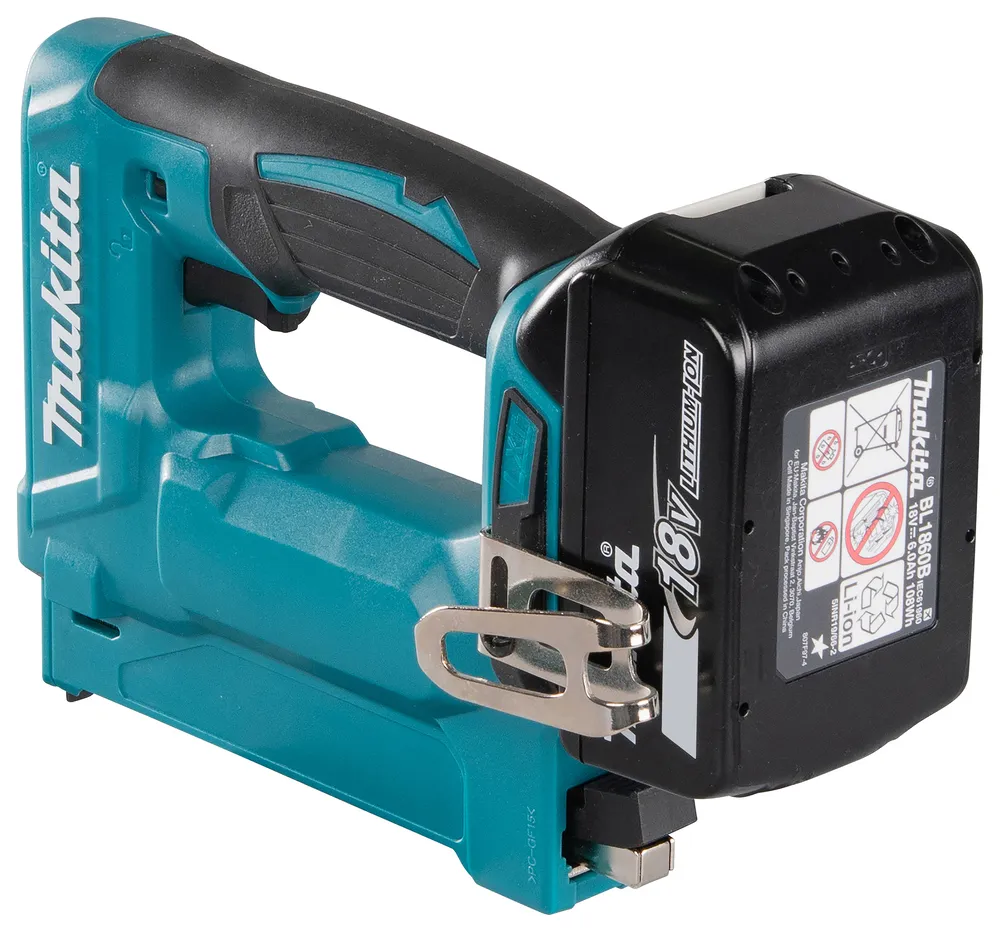 Pildil on Makita DST112Z akuklambrilööja, mis on valget taustal asetsev tööriist.