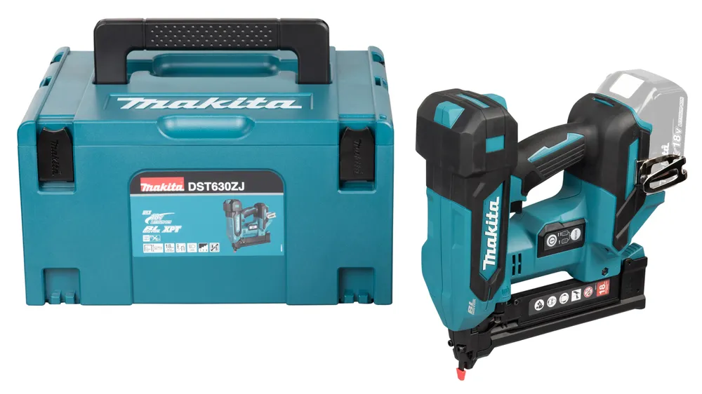 Pildil on näha Makita DST630ZJ akuklambripüstol koos hoiukohvriga.
