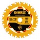 Pildil on näha kollane DeWalt ELITE General Purpose saeketas, millel on 24 karbiidiga kaetud hammast.