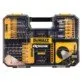 Pildil on DeWalt DT70620T 100-osaline tarvikute komplekt, mis sisaldab erinevaid puure, otsikuid ja muid tööriistu.