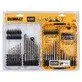 Pildil on DeWalt 72-osaline otsakute ja puuride komplekt, mis sisaldab erinevaid puure ja otsakuid.