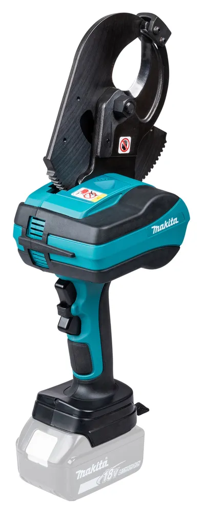 Pildil on näha Makita akutoitel kaablilõikur DTC101ZK, mis on disainitud professionaalseks tööriistaks.