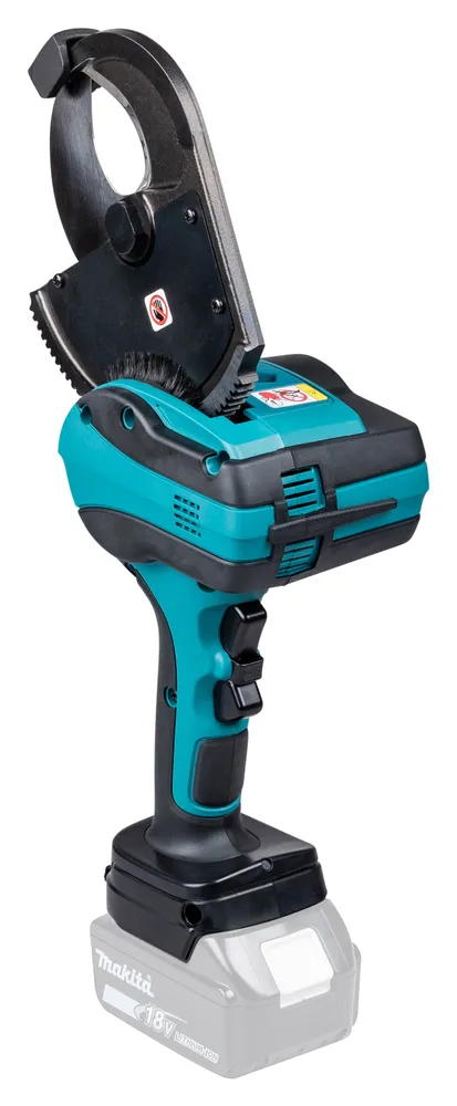 Pildil on näha Makita akukaablilõikur DTC101ZK, mis on mõeldud kaablite lõikamiseks.