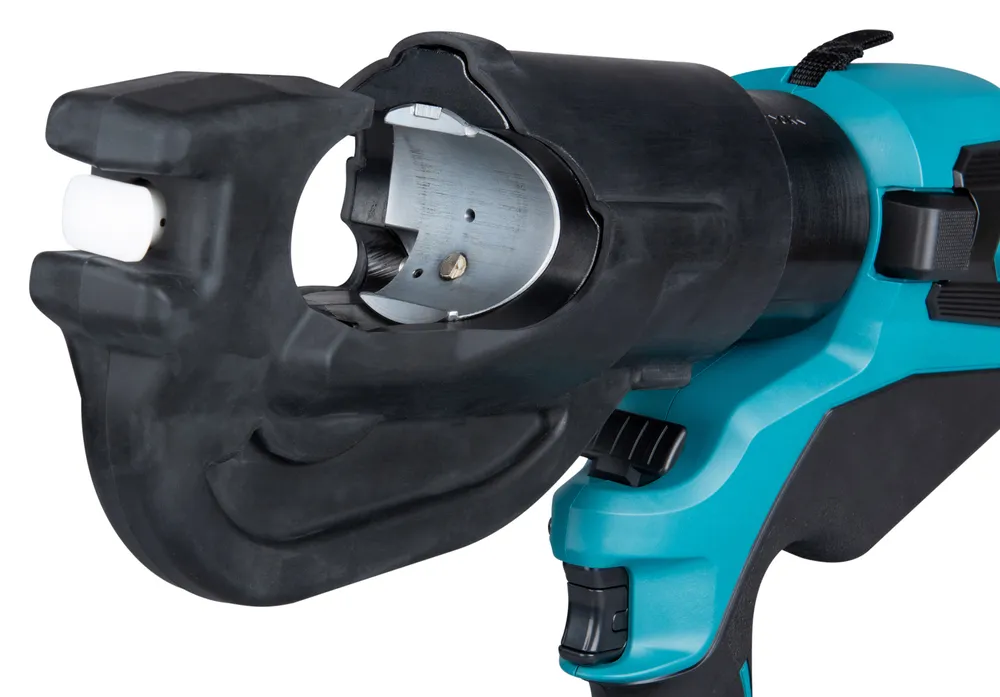 Pildil on must Makita akukaablipress DTC302ZK, mis on pakitud kohvrisse.