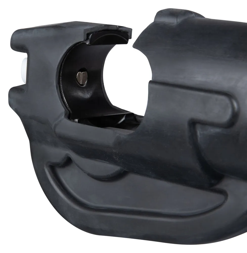 Pildil on musta värvi Makita akukaablipress DTC302ZK, mis on suletud ja näha on selle külg.