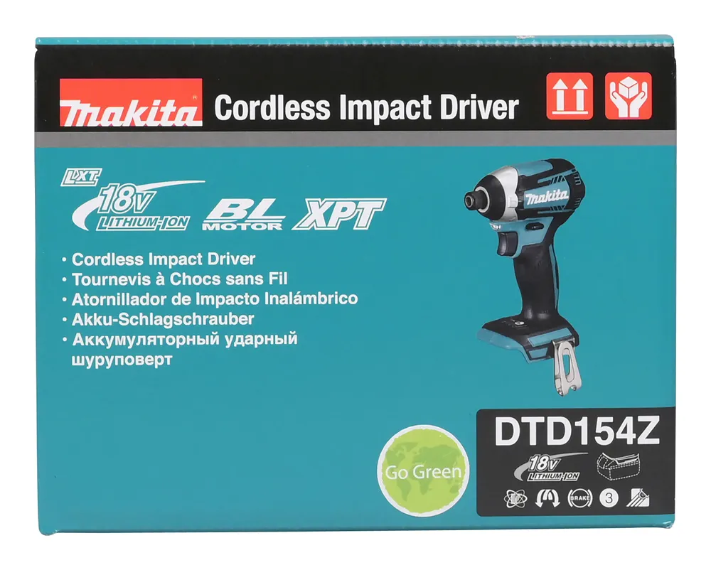Аккумуляторный ударный гайковерт Makita DTD154Z, без аккумулятора и зарядного устройства
