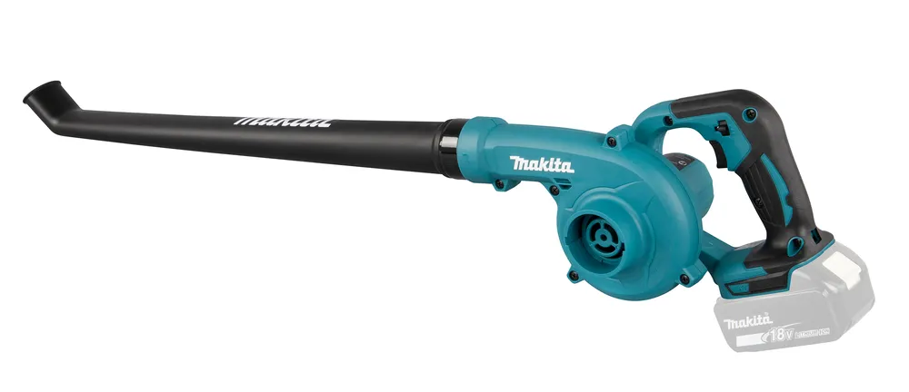Pildil on Makita akupuhur DUB186ZX1, mis koosneb mustast torust ja türkiissinisest mootori/käepideme osast, mille külge...