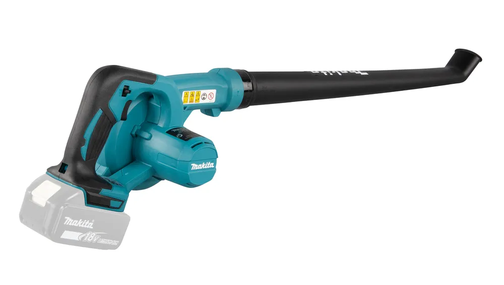 Pildil on kujutatud Makita akupuhur DUB186ZX1, mida toidab 18V aku, ja millel on must suunamisotsik.