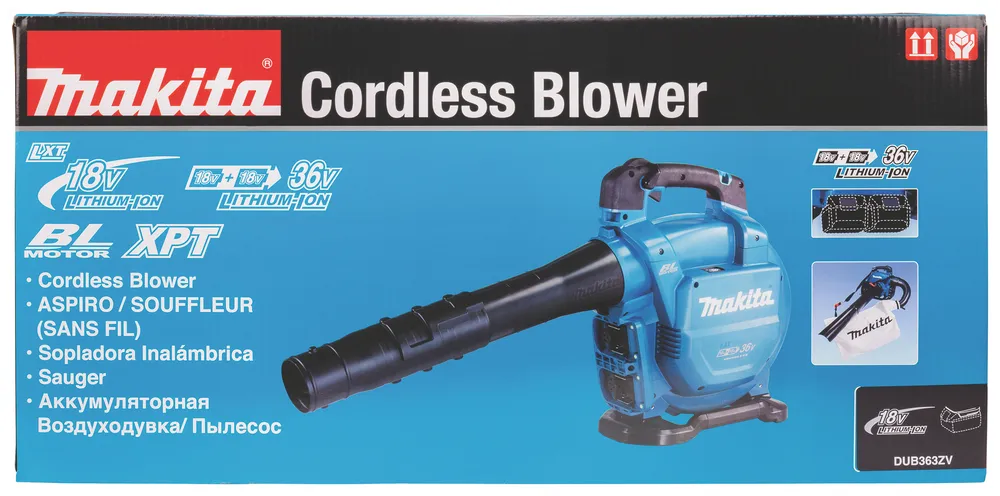 Makita cordless blower-vacuum DUB363ZV, without battery and charger