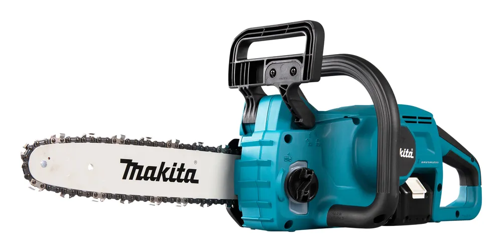 Pildil on Makita akukettsaag DUC307RT koos terava ketiga.