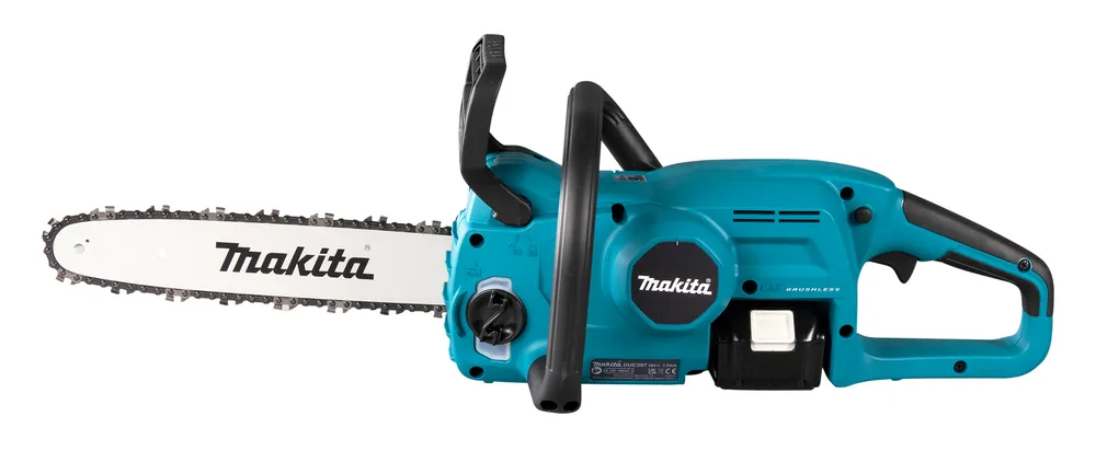 Pildil on näha sinine Makita akukettsaag DUC307RT.