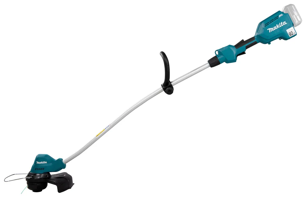 Pildil on Makita DUR189Z akutrimmer, mida kasutatakse muru ja umbrohu niitmiseks.