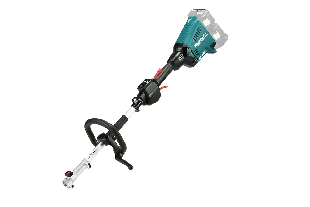 Pildil on Makita vahetatavate tarvikutega akutrimmer DUX60Z, ilma aku ja laadijata.