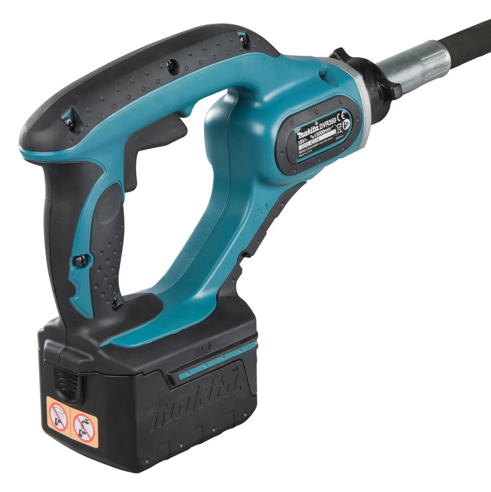 Pildil on näha Makita akubetoonivibraator DVR350Z, mida kasutatakse betooni vibratsiooniks.