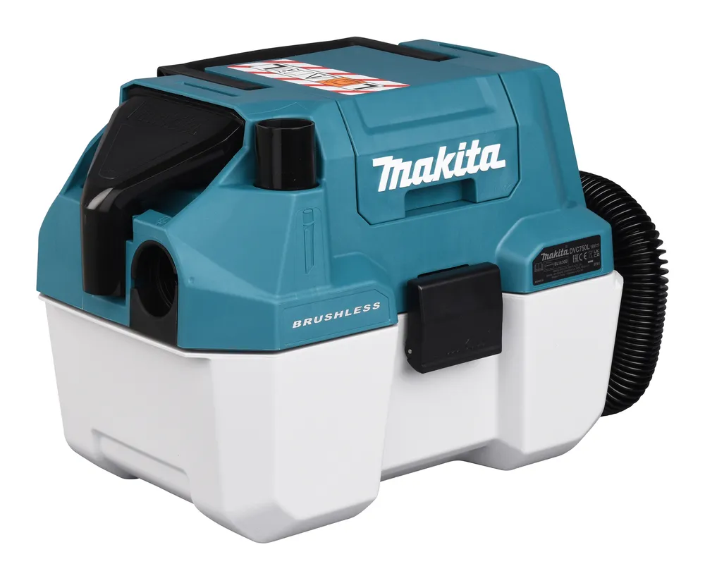 Pildil on näha Makita akuga vee- ja tolmuimeja DVC750LZ, mis on ilma aku ja laadijata.
