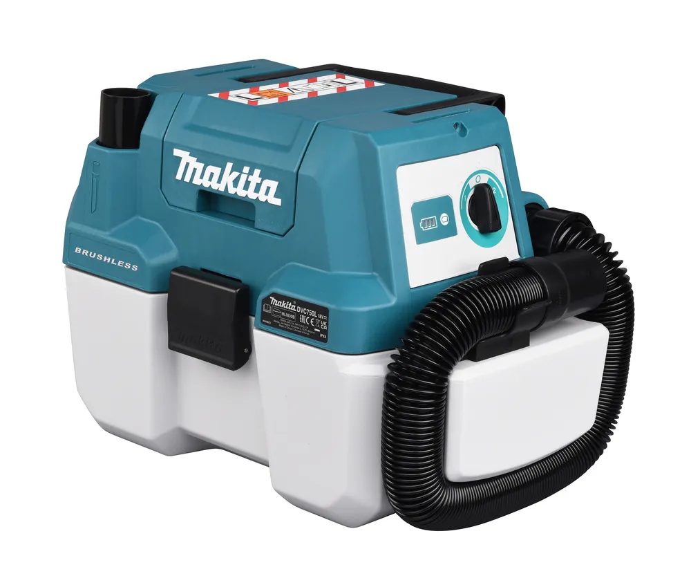 Pildil on kujutatud Makita DVC750LZ akuga vee- ja tolmuimeja.