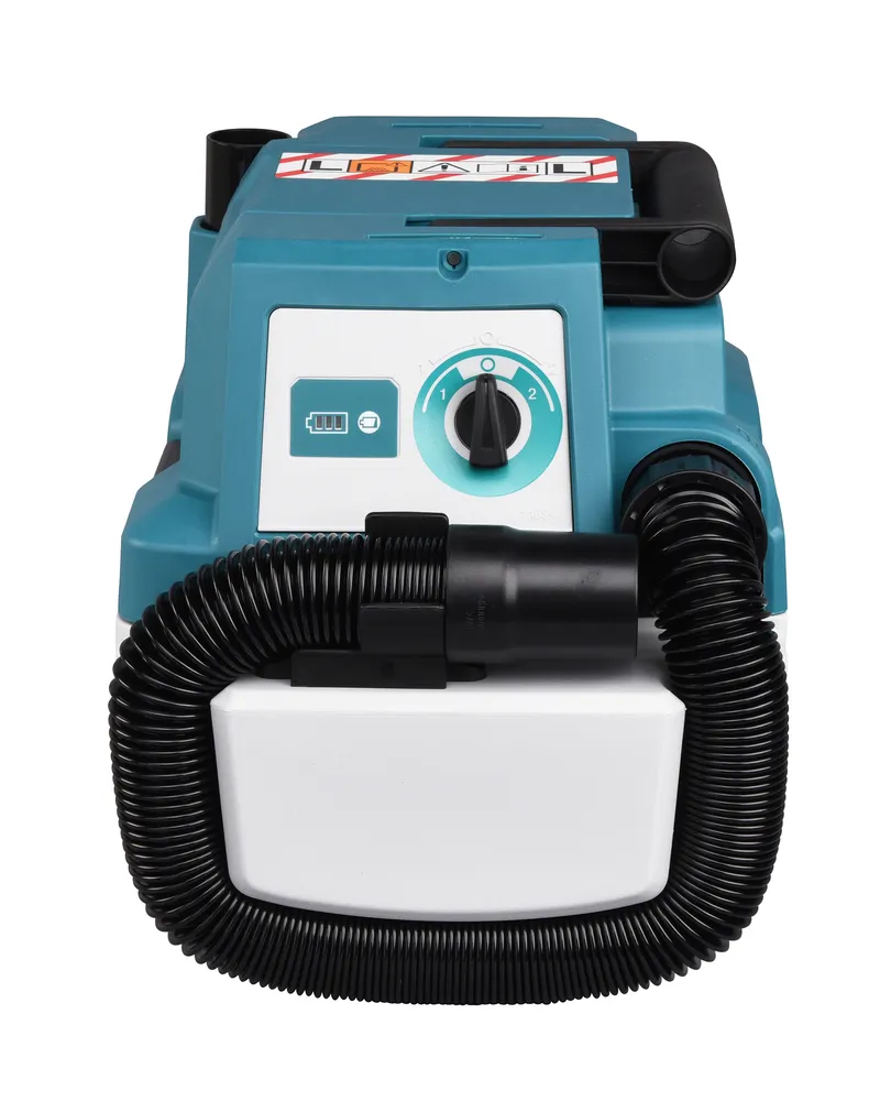Pildil on Makita akuga vee- ja tolmuimeja DVC750LZ, mida iseloomustab kompaktsus ja sinine korpus, ning see on varustatud...