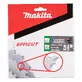 Pildil on näha Makita EFFICUT seeria 190 mm läbimõõduga saeketta pakend, millel on detailne suurendus saeketta hammaste...