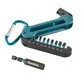 Pildil on Makita IMPACT BLACK E-15811 otsakute komplekt, mis sisaldab erinevaid otsakuid ja magnetilist otsakuhoidjat...