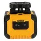 Pildil on näha kollane-must Dewalt pöördlaser DCLE05211R, mille esiküljel on juhtpaneel.