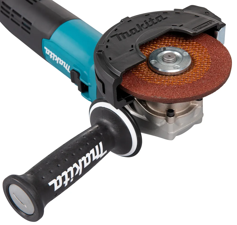 Pildil on Makita nurklihvija GA5091X01, millel on turvakate ja abikäepide.