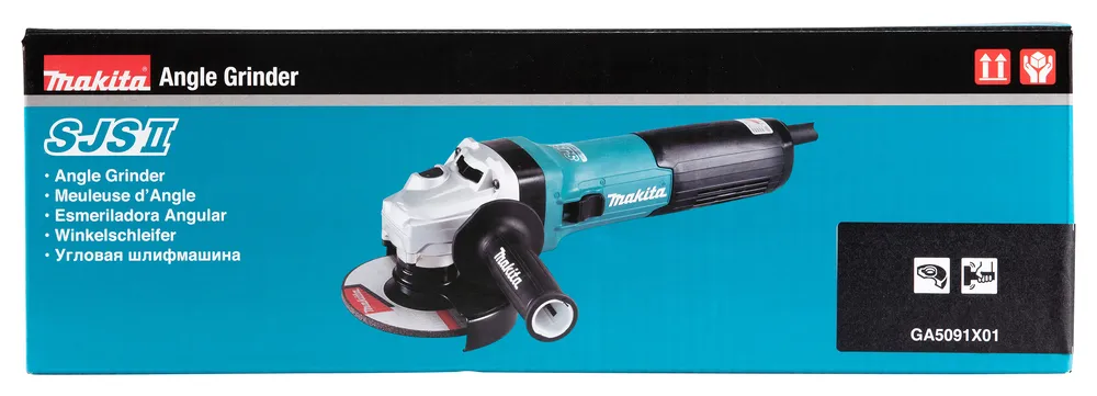 Pildil on kujutatud Makita nurklihvija GA5091X01, mis on pakendil.