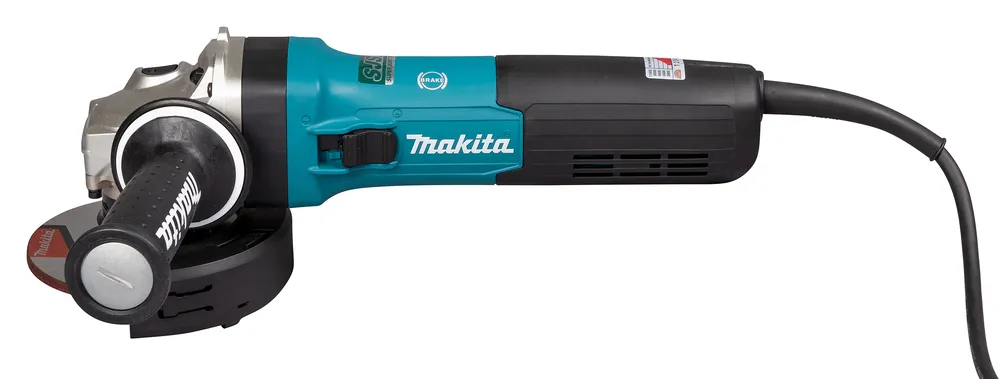Pildil on Makita nurklihvija GA5091X01, millel on sinine ja must korpus, käepide ja ketas.