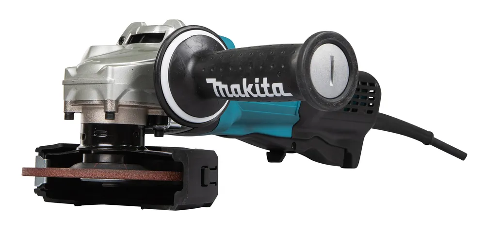 Pildil on Makita nurklihvija GA5093X01, millel on silmapaistvalt sinine ja hall disain ning must käepide.