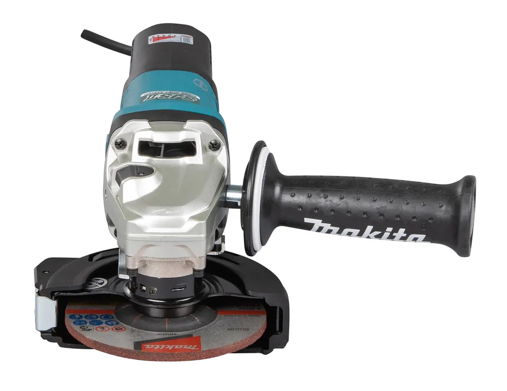 Pildil on uus Makita nurklihvija GA5093X01, mis on varustatud kõrge pöörlemiskiiruse ja pöördemomendiga.