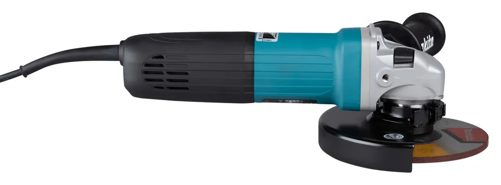 Pildil on Makita nurklihvija GA6040CF01, millel on kinnitatud ketas ja küljekäepide.