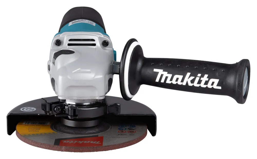 Pildil on Makita nurklihvija GA6040CF01, millel on küljel käepide ja punane abrasiivketas.