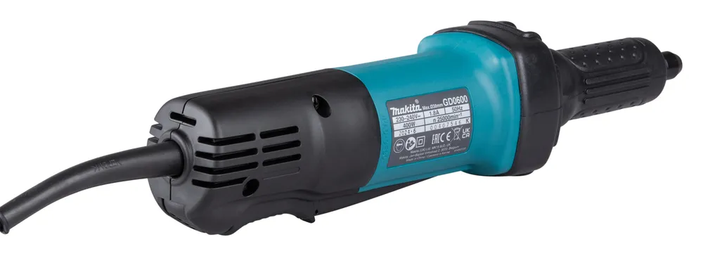 Pildil on Makita otslihvija GD0600, mida on näha külje pealt.