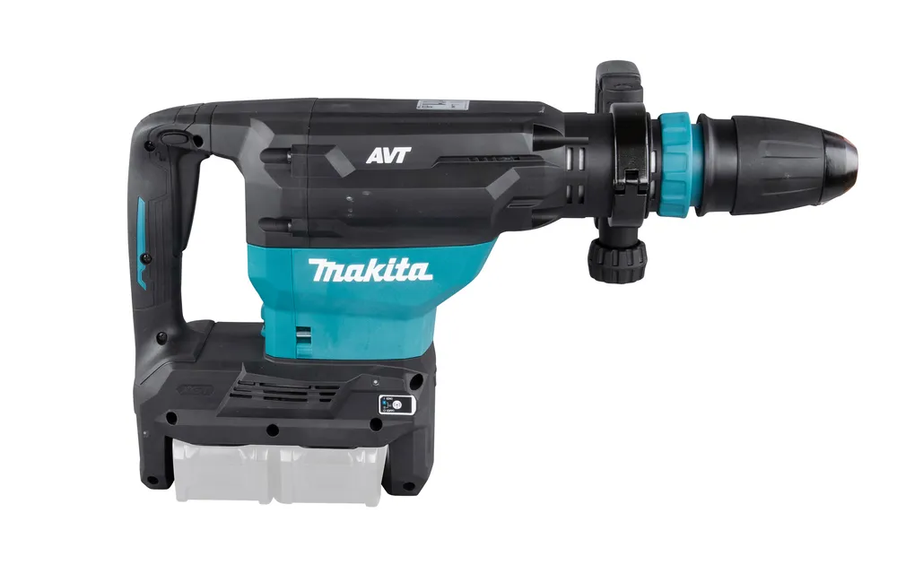 Pildil on Makita akupiikvasar HM002GZ03, mis on kaetud musta ja türkiissinise viimistlusega, koos selle juurde käiva...