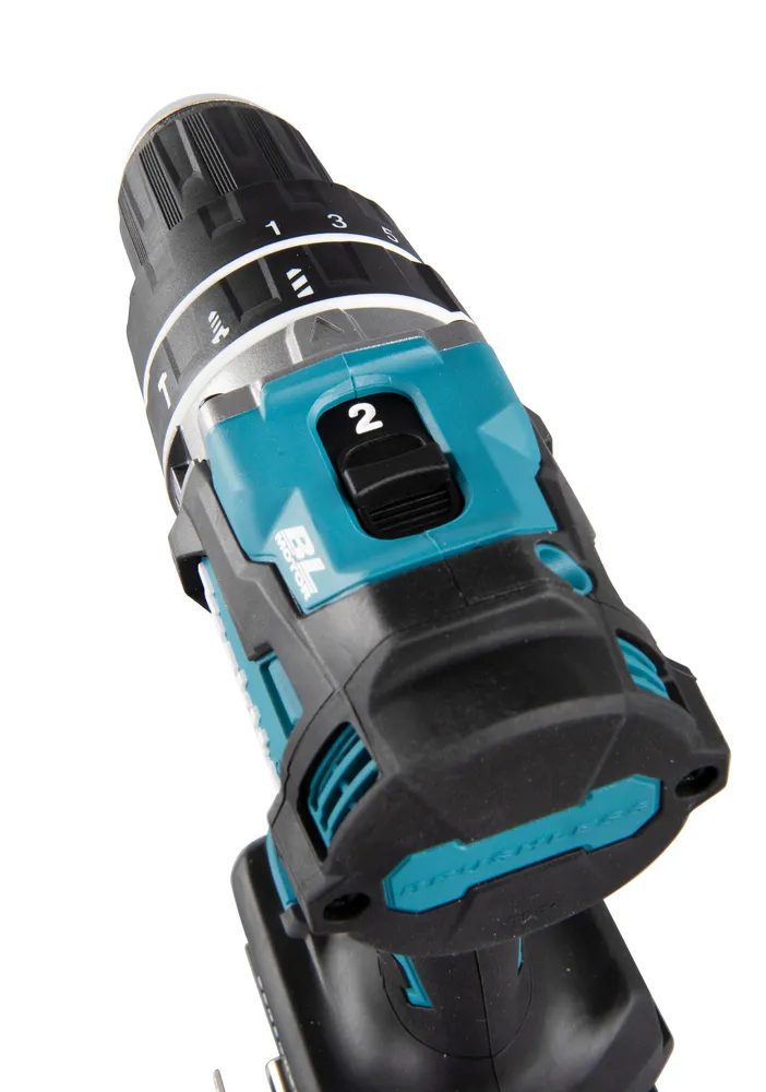 Pildil on näha Makita akulööktrell HP002GD201, millel on selgelt näha käiguvalits.