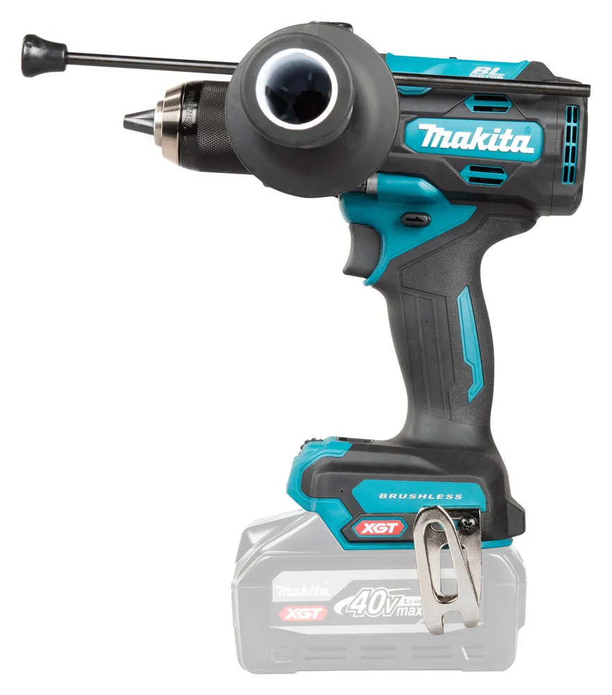 Pildil on Makita akulööktrell HP003GZ, mis on XGT seeria tööriist, millel on küljel lisakäepide ja peal kinnituskoht.