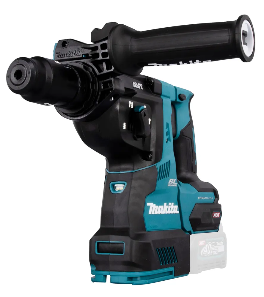 Pildil on Makita akupuurvasar HR004GZ01, millel on paremal pool XGT aku.