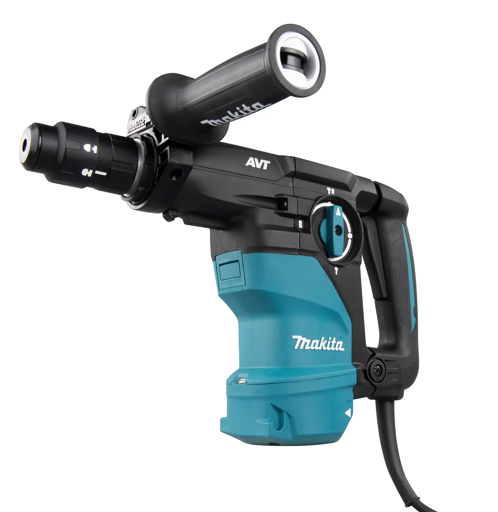 Pildil on näha Makita kombivasar HR3012FCJ, mis on detailitäpsusega esitletud valgel taustal.
