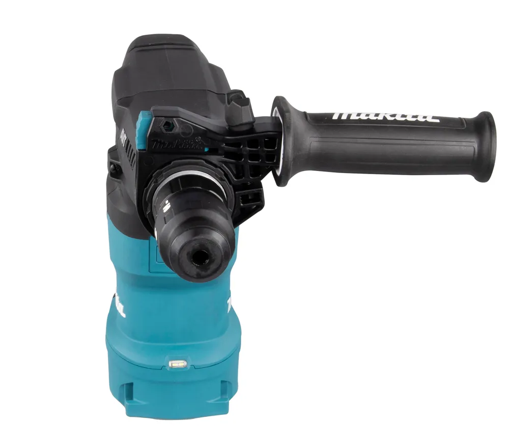 Pildil on näha Makita kombivasar HR3012FCJ, millel on ergonoomiline käepide ja turvalukk.
