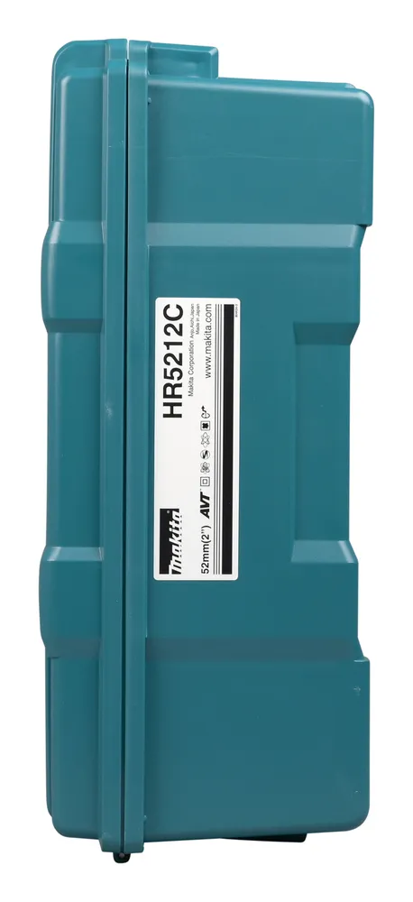 Pildil on näha Makita kombivasara HR5212C SDS-MAX plastikust hoiukohver.