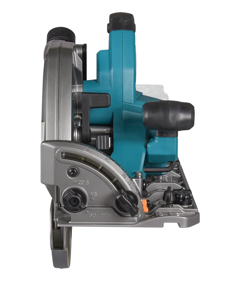 Pildil on Makita akuketassaag HS011GZ, ilma aku ja laadijata, nähtavana külje pealt.