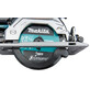 Pildil on näha Makita akukettsaag HS014GZ, mille terast on kujutatud lähedalt.