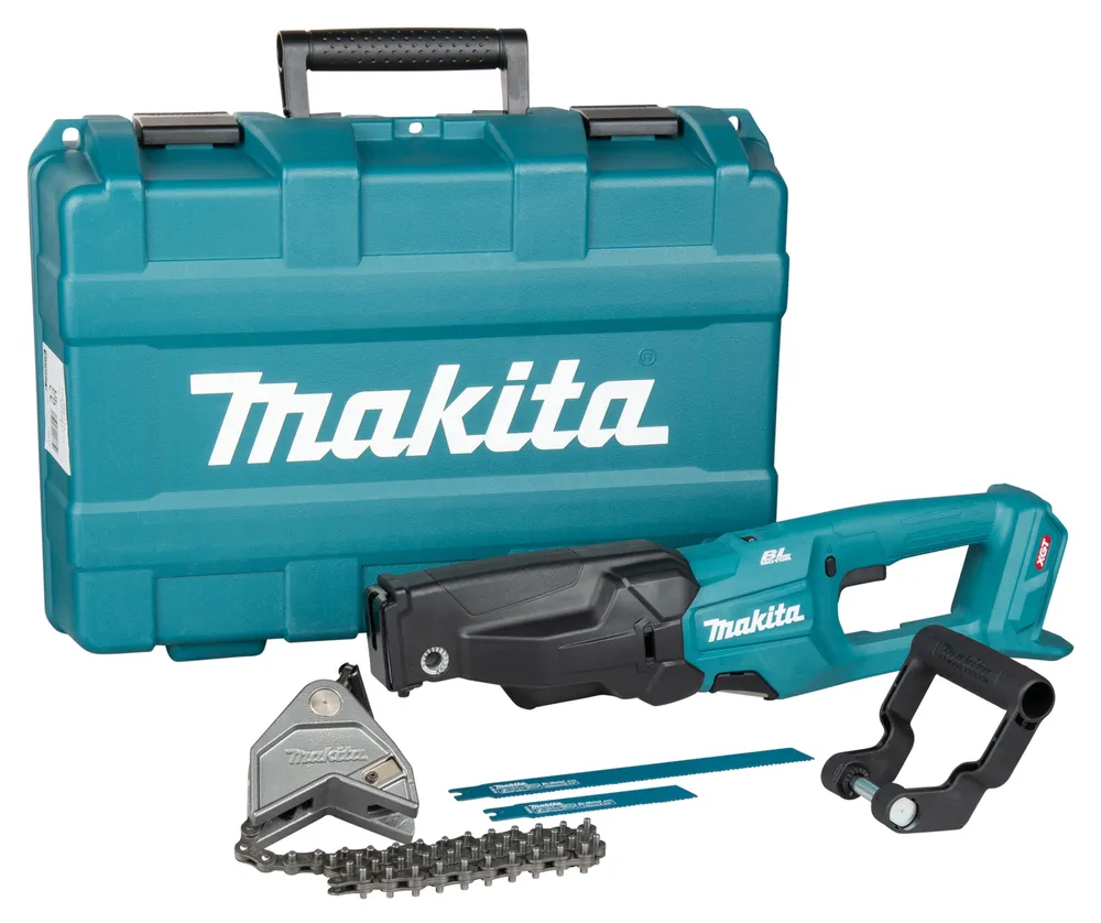 Pildil on Makita akuuniversaalsaag torudele JR003GZ, XGT, mille terahoidja ja metalli lõikamiseks mõeldud tera on...