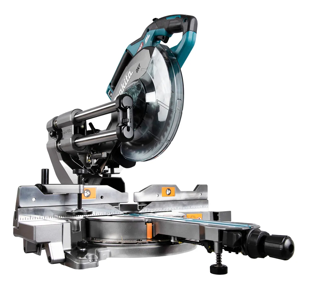 Pildil on Makita akuga tükeldus- ja nurksaag LS002GZ01, ilma aku ja laadijata.