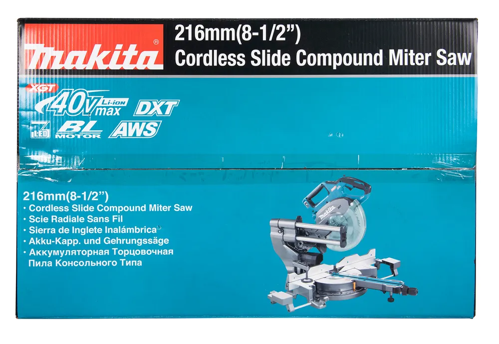 Pildil on Makita akuga tükeldus- ja nurksaag.