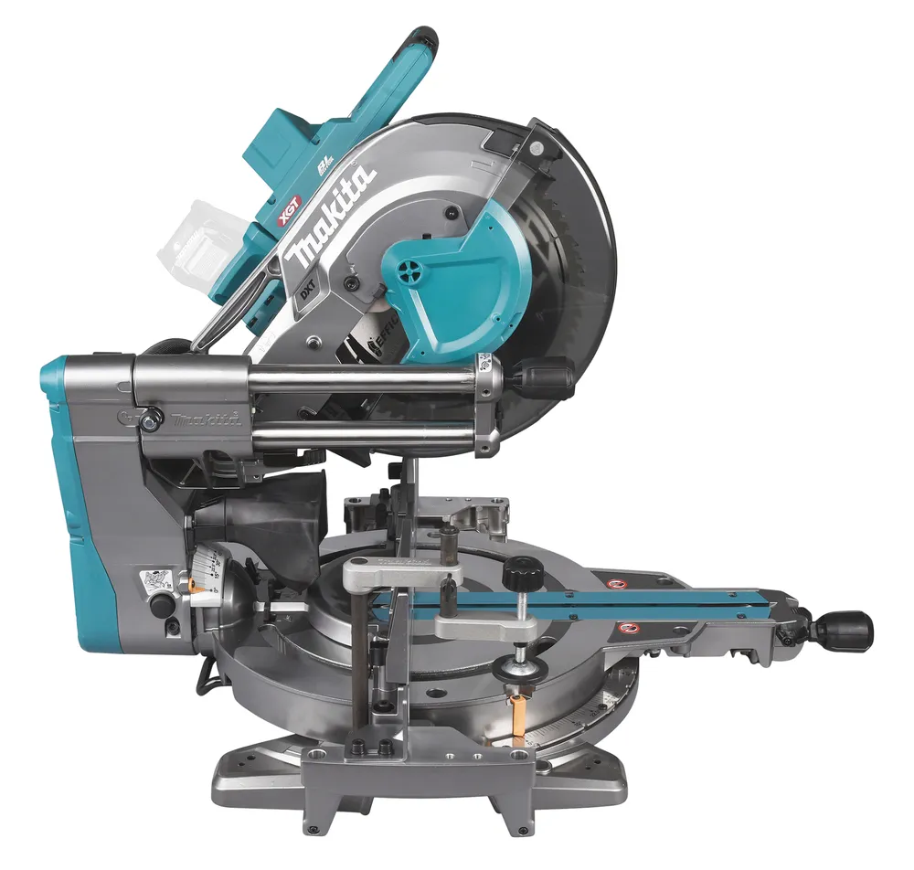 Pildil on Makita akuga tükeldus- ja nurksaag LS003GZ01, ilma aku ja laadijata.