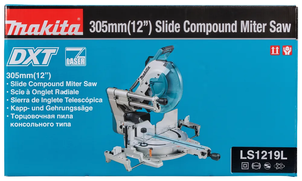 Pildil on näha Makita tükeldus- ja nurksaag LS1219L.