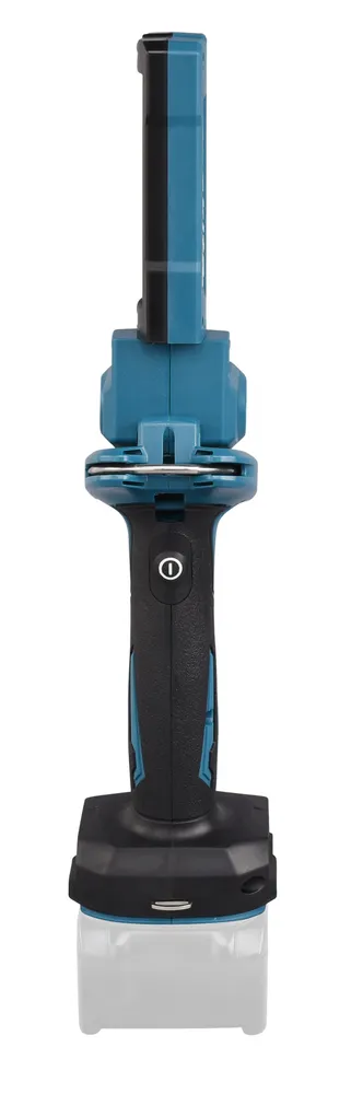 Pildil on näha Makita akulamp ML006GX, millel on must ja sinine käepide ning patareihoidik.